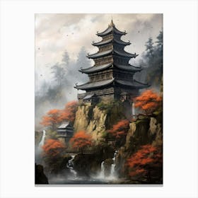 Historical Castles And Temples Japanese Style 3 Canvas Print