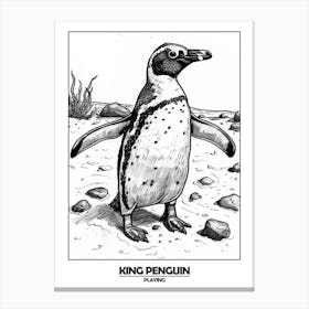 Penguin Playing Poster 6 Canvas Print