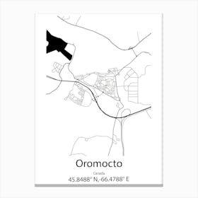 Oromocto,Canada Minimalist Map Canvas Print