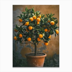 Orange Tree In Pot Canvas Print