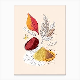 Chili Powder Spices And Herbs Minimal Line Drawing 4 Canvas Print