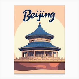 Aihrgdesign A Retro Travel Poster For Beijing Featuring The S 8014cc53 6536 4470 8734 8d9dfe9f7094 0 Canvas Print