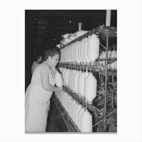 Removing Spindles Of Large Cotton Thread From Thread Making Machinery, Laurel Cotton Mill, Laurel, Mississippi Canvas Print