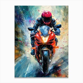 Motorcycle Rider  sport Canvas Print