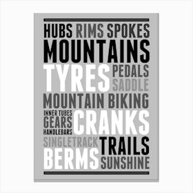 Mountain Bikes Thoughts Cycling Print | MTB Print | Bike Prints Canvas Print