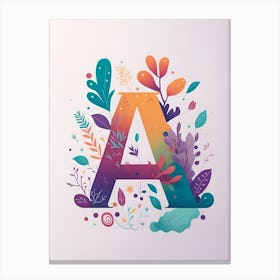 Colorful Letter A Illustration 14 Canvas Print