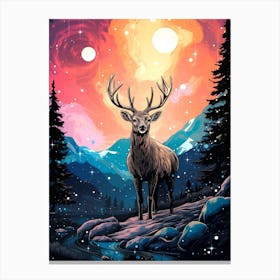 Deer In The Mountains Canvas Print