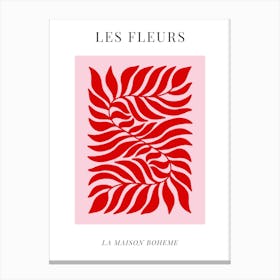 Pink & Red Les Fleurs 1 Canvas Print