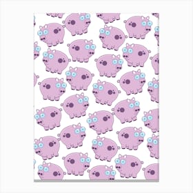 Pink Pigs pattern Canvas Print