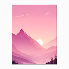 Misty Mountains Vertical Background In Pink Tone 70 Canvas Print