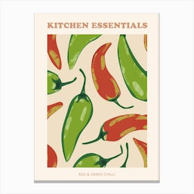 Red & Green Chilli Pattern Poster 2 Canvas Print