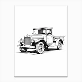 Ford Model T Line Drawing 7 Canvas Print