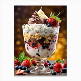 Desserts In A Glass Canvas Print