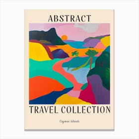 Abstract Travel Collection Poster Cayman Islands 1 Canvas Print