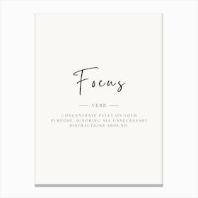 Focus Verb Canvas Print