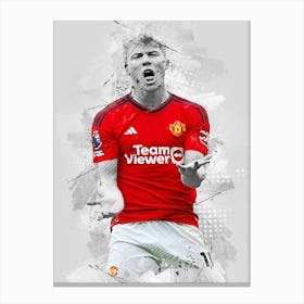 Rasmus Hojlund Manchester Drawing Canvas Print