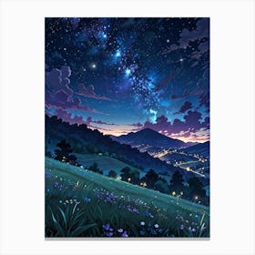 Night Sky Anime aesthetic 7 Canvas Print