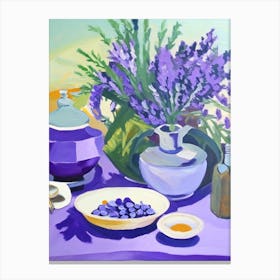 Lavender Spices And Herbs Oil Painting Canvas Print