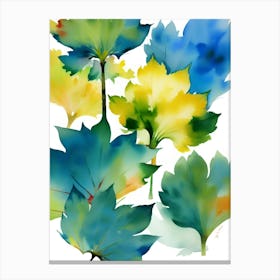 Watercolor Leaves Canvas Print