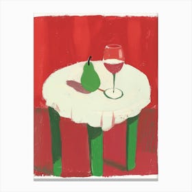 Pear And Wine Canvas Print