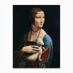 Lady With A Dog Canvas Print