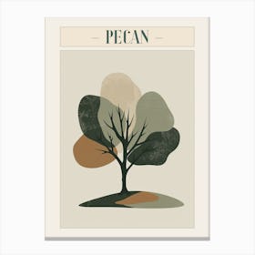 Pecan Tree Minimal Japandi Illustration 2 Poster Canvas Print