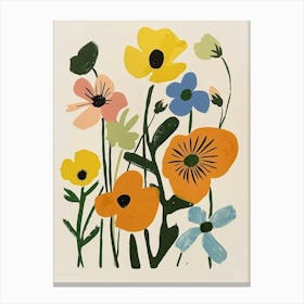 Painted Florals Buttercup 1 Canvas Print