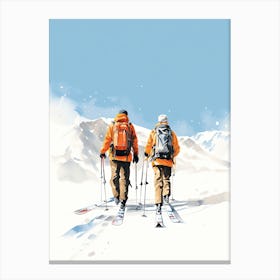 Cortina D Ampezzo   Italy, Ski Resort Illustration 0 Canvas Print