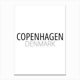 Copenhagen Denmark Typography City Country Word Canvas Print