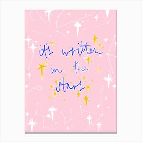 It Is Written In The Stars Pink Canvas Print