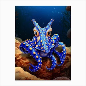 Southern Blue Ringed Octopus Illustration 1 Canvas Print