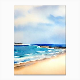 Bondi Beach 4, Sydney, Australia Watercolour Canvas Print