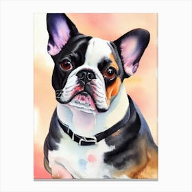 French Bulldog 3 Watercolour dog Canvas Print