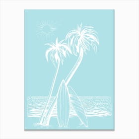 Palm Trees On The Beach 1 Canvas Print