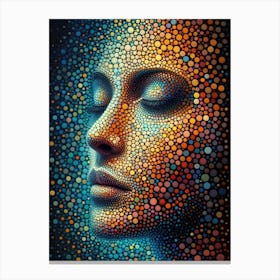 Woman'S Face With Dots Canvas Print