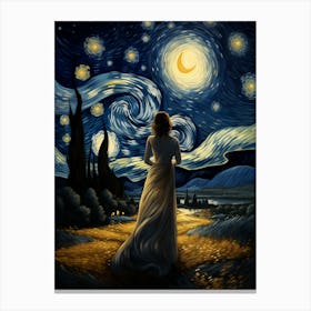 Dance Of Celestial Hues Rediscovering The Magic In Starry Night Canvas Print