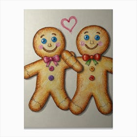 Gingerbread Lovers Canvas Print
