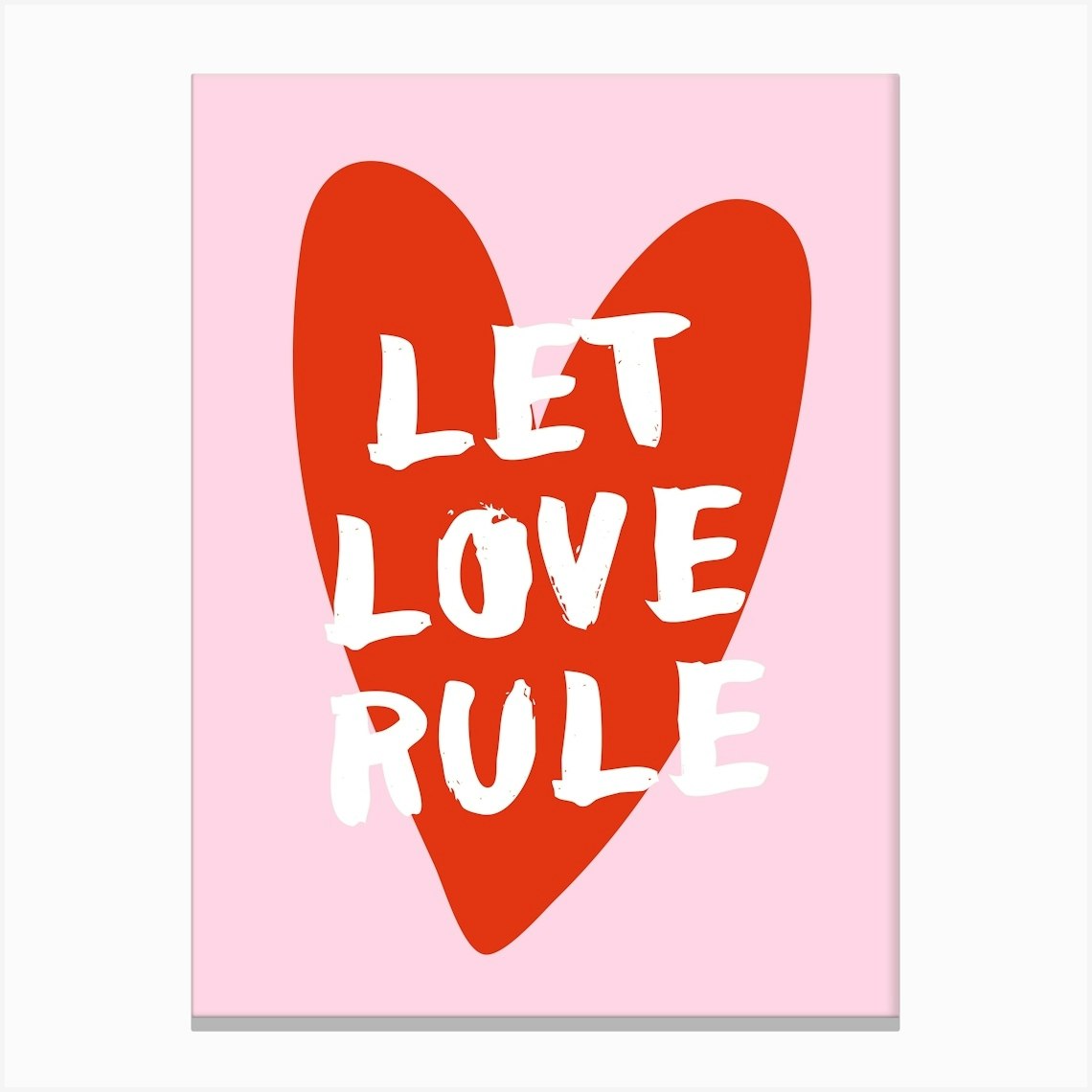 Let love rule - red/pink Canvas Print by OHKIMIKO