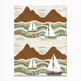 Sailboats In The Sea 6 Canvas Print