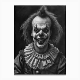 Behind the Mask of Madness Creepy Freaky Clown Canvas Print