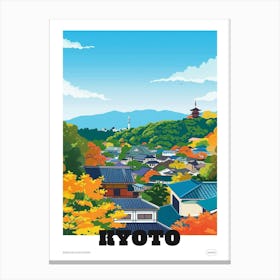 Kyoto Japan 1 Colourful Travel Poster Canvas Print
