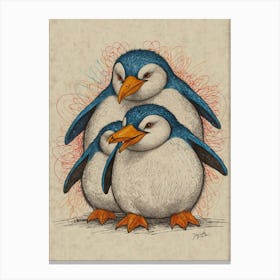 Penguin Family 1 Canvas Print