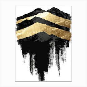 Black And Gold Mountains 4 Canvas Print