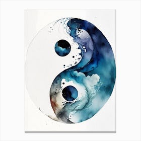 Repeat 3 Yin And Yang Watercolour Canvas Print