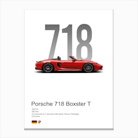 718 Boxster T Porsche Canvas Print