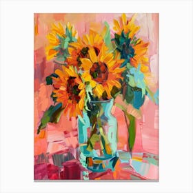 Sunflowers In A Vase 19 Canvas Print