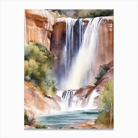 Calf Creek Falls, United States Water Colour  (3) Canvas Print