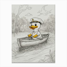 Duck In A Boat 2 Canvas Print