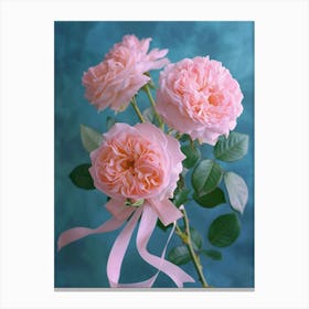 English Roses Painting Rose With A Ribbon 3 Canvas Print