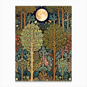 William Morris Moonlight Forest 13 Canvas Print